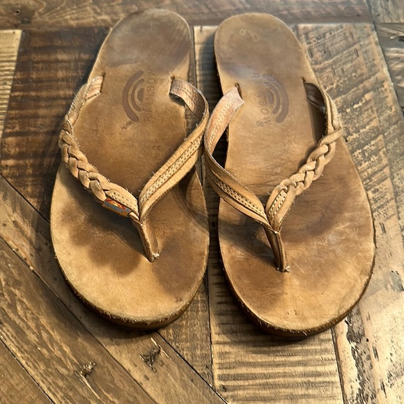 Rainbow Shoes Rainbow Leather Flip Flops Poshmark